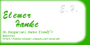 elemer hanke business card